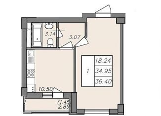 Продаю 1-ком. квартиру, 36.4 м2, Воронеж, Волгоградская улица, 45