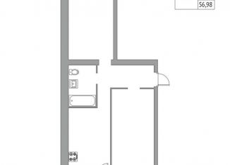Продам 2-комнатную квартиру, 55.4 м2, Татарстан