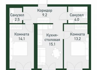 Двухкомнатная квартира на продажу, 58 м2, Екатеринбург, улица Амундсена, 183/2, Ленинский район
