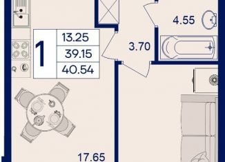 Продаю 1-ком. квартиру, 40.5 м2, Краснодар, Прикубанский округ