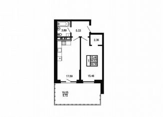 Продажа однокомнатной квартиры, 50.4 м2, Крым