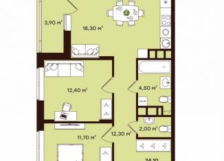 Продам 2-комнатную квартиру, 65.1 м2, Владимир, улица Чайковского, 7