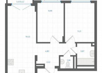 Продам 2-комнатную квартиру, 53.7 м2, Екатеринбург, Ленинский район
