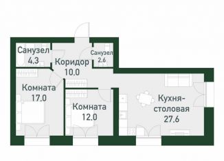 Продается 2-ком. квартира, 72.5 м2, Екатеринбург, улица Амундсена, 183/2, Ленинский район
