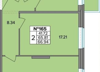 Продам 2-ком. квартиру, 65.8 м2, посёлок Шушары, территория Ленсоветовский, 19к2