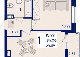 Продаю 1-ком. квартиру, 34.9 м2, Краснодар, Прикубанский округ