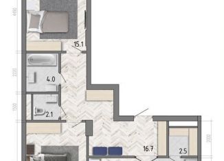 3-ком. квартира на продажу, 90.3 м2, Воронеж, улица Фёдора Тютчева, 93/4, ЖК Микрорайон Боровое