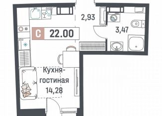 Продам квартиру студию, 22 м2, Мурино, ЖК Авиатор