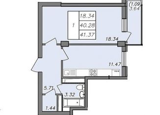 Продается 1-ком. квартира, 41.4 м2, Воронеж, Волгоградская улица, 45