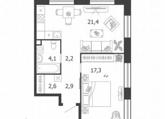 Продам однокомнатную квартиру, 50.5 м2, Москва, метро ЗИЛ