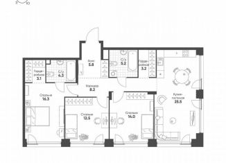 Продается трехкомнатная квартира, 98.1 м2, Москва, метро ЗИЛ, 4-я очередь, 3.1