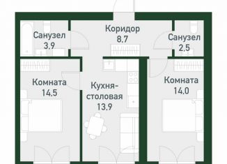 Продажа двухкомнатной квартиры, 58.2 м2, Екатеринбург, улица Амундсена, 183/2, Ленинский район