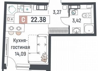 Продам квартиру студию, 22.4 м2, Мурино, ЖК Авиатор