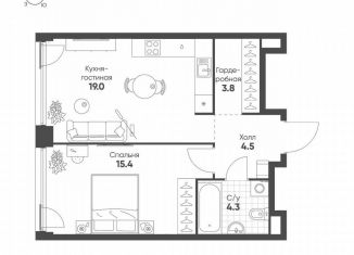 Продаю 1-ком. квартиру, 47 м2, Москва, метро ЗИЛ