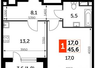 Продается однокомнатная квартира, 45.6 м2, Москва, жилой комплекс Сидней Сити, к2/1, станция Хорошёво