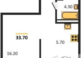 Продается 1-ком. квартира, 33.7 м2, поселок Кудряшовский