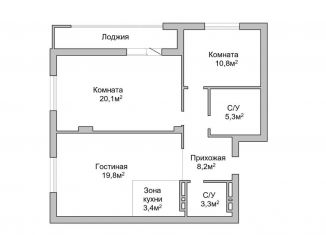 Продается 3-ком. квартира, 70.9 м2, Новосибирск, улица Бориса Богаткова, 192А, ЖК Романтика