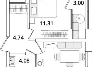 Продаю 1-комнатную квартиру, 31.7 м2, Санкт-Петербург, метро Лесная