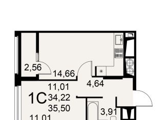 Продается однокомнатная квартира, 35.5 м2, Рязань, Интернациональная улица, 19А, ЖК Легенда