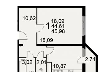 Продам 1-ком. квартиру, 46 м2, Рязань, улица Баженова, 29Ас