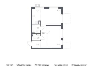 Двухкомнатная квартира на продажу, 46.4 м2, Москва, жилой комплекс Новое Внуково, к14