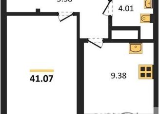 Продажа однокомнатной квартиры, 41.1 м2, Новосибирск, Ипподромская улица, 1/1, метро Площадь Ленина