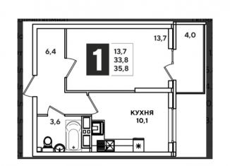 Однокомнатная квартира на продажу, 36.1 м2, Новороссийск, проспект Дзержинского, 247к3, ЖК Арена