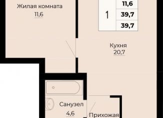 Продаю 1-комнатную квартиру, 39.7 м2, Екатеринбург, ЖК Ольховский Парк