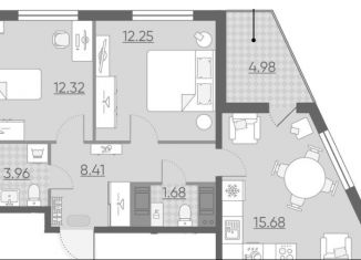3-комнатная квартира на продажу, 56.8 м2, Санкт-Петербург, проспект Крузенштерна, 2, метро Приморская