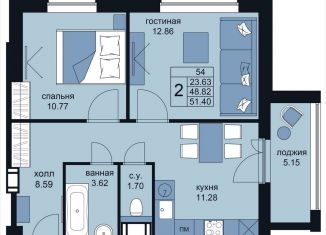 Продаю 2-комнатную квартиру, 51.1 м2, Санкт-Петербург, метро Улица Дыбенко