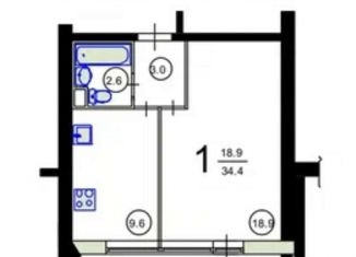 1-комнатная квартира в аренду, 35 м2, Москва, метро Зябликово, улица Генерала Белова, 47