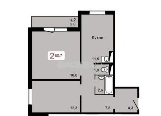 Продается двухкомнатная квартира, 60.7 м2, Красноярск, ЖК Курчатова
