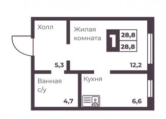 Продаю 1-комнатную квартиру, 28.8 м2, Челябинск, Тракторозаводский район