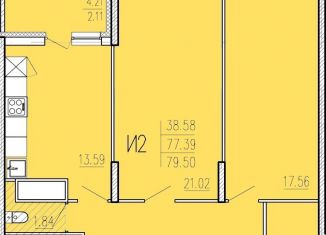 2-ком. квартира на продажу, 79.5 м2, Пензенская область, улица Студёный Кордон, 47