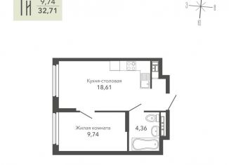 Продается однокомнатная квартира, 32.7 м2, Верхняя Пышма, улица Сапожникова, 3А, ЖК Шишкин