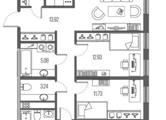 Продам 3-комнатную квартиру, 105 м2, Санкт-Петербург, Адмиралтейский район, Московский проспект, 65