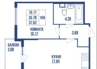 Продажа однокомнатной квартиры, 39.5 м2, Санкт-Петербург, Дачный проспект, 20к2, муниципальный округ Княжево