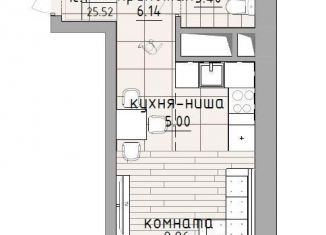 Продается квартира студия, 25.9 м2, Казань, Ново-Савиновский район, улица Четаева, 43А