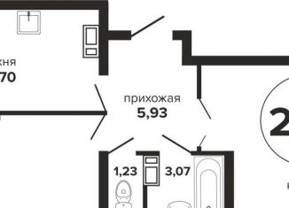 Продажа 2-комнатной квартиры, 58.1 м2, Краснодар, Российская улица, 257/7лит1, Российская улица