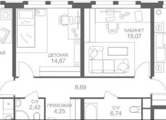 3-комнатная квартира на продажу, 98.5 м2, Москва, станция Шелепиха, Шелепихинский тупик