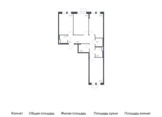Продаю 3-комнатную квартиру, 78.1 м2, Московская область, жилой комплекс Квартал Ивакино, к3