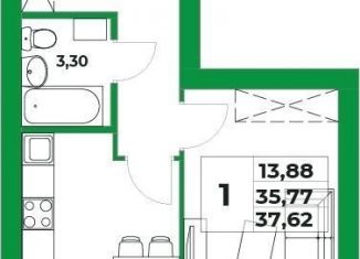 1-ком. квартира на продажу, 35.8 м2, село Зубово, ЖК Зубово Лайв Гарден