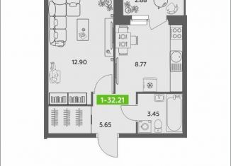 Продаю 1-ком. квартиру, 32.2 м2, Архангельск, Соломбальский округ