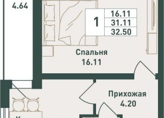 Продается однокомнатная квартира, 32.5 м2, городской посёлок имени Свердлова