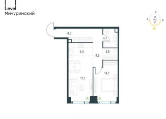 Продажа 2-комнатной квартиры, 55.6 м2, Москва, жилой комплекс Левел Мичуринский, к1