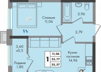 Продам однокомнатную квартиру, 35.6 м2, Краснодарский край, улица имени Генерала Брусилова, 5лит1.2