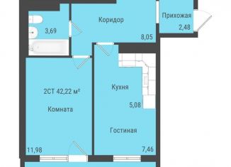 2-ком. квартира на продажу, 42.2 м2, село Октябрьский, Пермская улица, 2