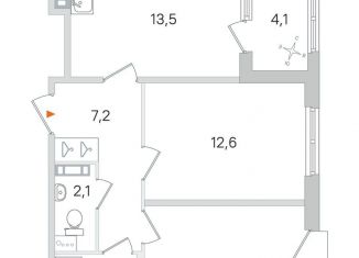 Продам 2-комнатную квартиру, 53.9 м2, Пушкин