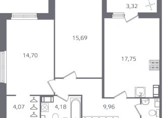 2-комнатная квартира на продажу, 69.9 м2, Санкт-Петербург, муниципальный округ Финляндский