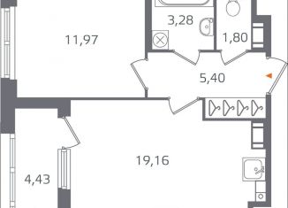 Продажа однокомнатной квартиры, 43.8 м2, Санкт-Петербург, муниципальный округ Финляндский